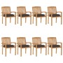 Sillas de jardín apilables 8 uds madera de teca con cojines by , Garden chairs - Ref: Foro24-3073287, Price: 901,61 €, Discou...