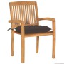 Sillas de jardín apilables 8 uds madera de teca con cojines by , Garden chairs - Ref: Foro24-3073287, Price: 901,61 €, Discou...