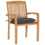 Sillas de jardín apilables 8 uds madera de teca con cojines de , Sillas de jardín - Ref: Foro24-3073279, Precio: 901,96 €, De...