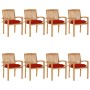 Sillas de jardín apilables 8 uds madera de teca con cojines by , Garden chairs - Ref: Foro24-3073285, Price: 901,96 €, Discou...
