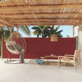 Toldo lateral retráctil para patio rojo 160x500 cm
