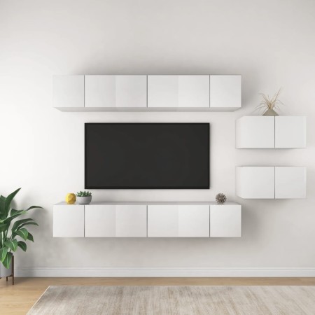 Mueble de TV 8 piezas de madera contrachapada blanco von , TV-Möbel - Ref: Foro24-3078727, Preis: 247,80 €, Rabatt: %