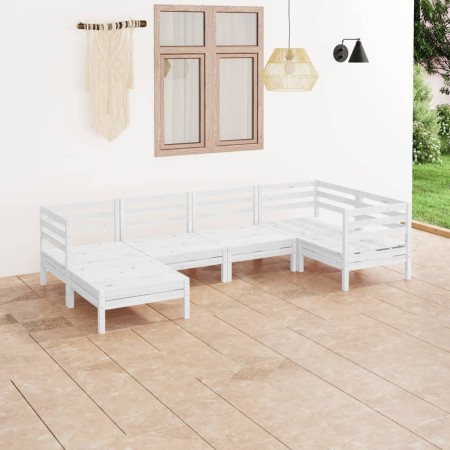 Juego de muebles de jardín 6 piezas madera maciza pino blanco | Foro24.es | Tu tienda online para hogar, jardín y más Foro24.es