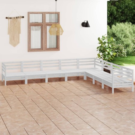 Juego de muebles de jardín 8 piezas madera maciza pino blanco by , Garden sets - Ref: Foro24-3083105, Price: 400,85 €, Discou...