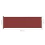 Ausziehbare Seitenmarkise für Terrasse, rot, 160 x 500 cm von vidaXL, Sonnenschirme - Ref: Foro24-317925, Preis: 81,12 €, Rab...