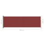 Ausziehbare Seitenmarkise für Terrasse, rot, 160 x 500 cm von vidaXL, Sonnenschirme - Ref: Foro24-317925, Preis: 82,47 €, Rab...