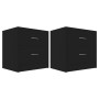 Mesitas de noche 2 uds madera contrachapada negro 40x30x40 cm by , Nightstands - Ref: Foro24-801038, Price: 64,54 €, Discount: %