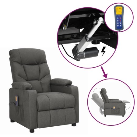 Sillón de masaje elevable tela gris oscuro by , Electric massage chairs - Ref: Foro24-3093468, Price: 316,29 €, Discount: %