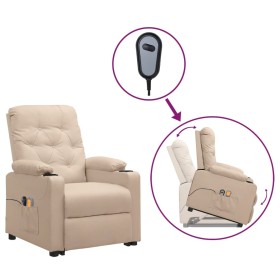 Sillón de masaje elevable tela color crema