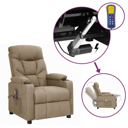 Sillón de masaje elevable tela gris taupé | Foro24.es | Tu tienda online para hogar, jardín y más Foro24.es