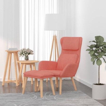 Sillón de relax con taburete terciopelo rosa | Foro24.es | Tu tienda online para hogar, jardín y más Foro24.es