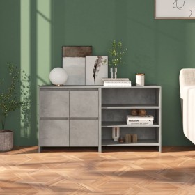 Aparador de 2 piezas madera manufacturada gris hormigón by , Sideboards - Ref: Foro24-3098084, Price: 139,66 €, Discount: %