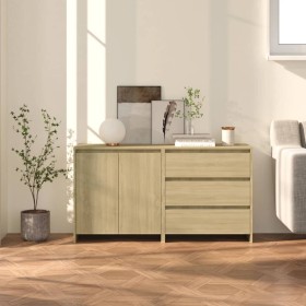 Aparador de 2 piezas madera manufacturada color roble Sonoma by , Sideboards - Ref: Foro24-3098059, Price: 165,59 €, Discount: %