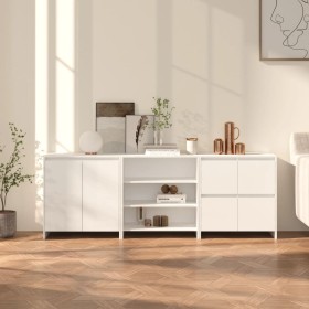 Aparador de 3 piezas madera contrachapada blanco by , Sideboards - Ref: Foro24-3098073, Price: 226,40 €, Discount: %