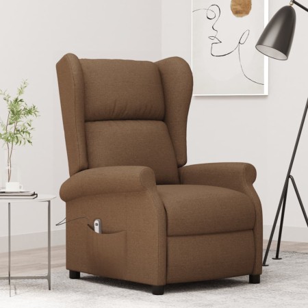 Sillón orejero reclinable eléctrico tela marrón | Foro24.es | Tu tienda online para hogar, jardín y más Foro24.es
