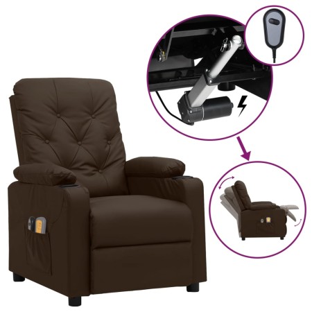 Sillón de masaje eléctrico cuero sintético marrón | Foro24.es | Tu tienda online para hogar, jardín y más Foro24.es