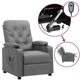 Sillón reclinable eléctrico de cuero sintético