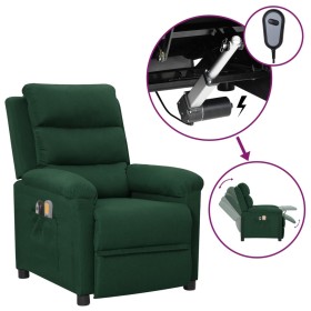 Sillón de masaje eléctrico tela verde oscuro