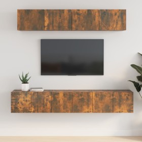 Set de muebles de TV 5 pzas madera contrachapada