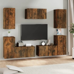 Set de muebles de TV 7 pzas madera contrachapada roble ahumado von , TV-Möbel - Ref: Foro24-3120254, Preis: 204,47 €, Rabatt: %