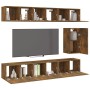 Set de muebles de TV 7 pzas madera contrachapada roble ahumado | Foro24.es | Tu tienda online para hogar, jardín y más Foro24.es