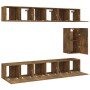 Set de muebles de TV 7 pzas madera contrachapada roble ahumado | Foro24.es | Tu tienda online para hogar, jardín y más Foro24.es