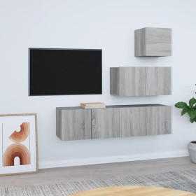 Set de muebles para TV 4 pzas madera
