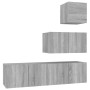 Set de muebles para TV 4 pzas madera contrachapada gris Sonoma | Foro24.es | Tu tienda online para hogar, jardín y más Foro24.es