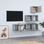 Set de muebles para TV 4 pzas madera contrachapada gris Sonoma | Foro24.es | Tu tienda online para hogar, jardín y más Foro24.es
