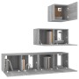 Set de muebles para TV 4 pzas madera contrachapada gris Sonoma | Foro24.es | Tu tienda online para hogar, jardín y más Foro24.es