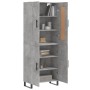 Aparador alto madera contrachapada gris hormigón 69,5x34x180 cm by , Sideboards - Ref: Foro24-3199581, Price: 142,86 €, Disco...