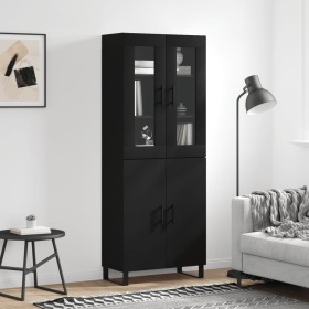 Aparador alto madera contrachapada negro 69,5x34x180 cm by , Sideboards - Ref: Foro24-3198234, Price: 191,65 €, Discount: %