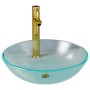 Lavabo baño grifo&desagüe de empuje vidrio templado esmerilado by , Sinks - Ref: Foro24-3098446, Price: 119,02 €, Discount: %