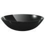 Lavabo de baño grifo y desagüe de empuje vidrio templado negro by , Sinks - Ref: Foro24-3098452, Price: 101,39 €, Discount: %