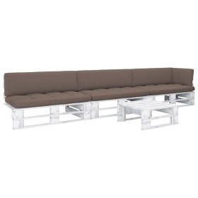 Muebles de palés 4 pzas y cojines madera pino impregnada blanco by , Garden sets - Ref: Foro24-3066717, Price: 452,77 €, Disc...