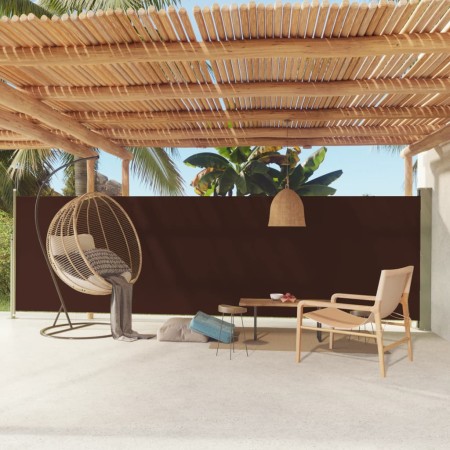 Brown retractable garden side awning 160x600 cm by vidaXL, Umbrellas - Ref: Foro24-317963, Price: 104,83 €, Discount: %
