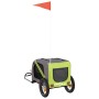 Remolque de bicicleta mascotas hierro tela Oxford verde gris | Foro24.es | Tu tienda online para hogar, jardín y más Foro24.es
