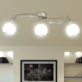 Lámpara de techo de cristal y soporte curvado 3 bombillas E14 by , ceiling lights - Ref: Foro24-240986, Price: 68,61 €, Disco...
