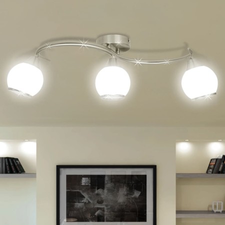 Lámpara de techo de cristal y soporte curvado 3 bombillas E14 by , ceiling lights - Ref: Foro24-240986, Price: 68,61 €, Disco...