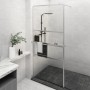 Mampara ducha con estante vidrio ESG aluminio cromado 100x195cm | Foro24.es | Tu tienda online para hogar, jardín y más Foro24.es