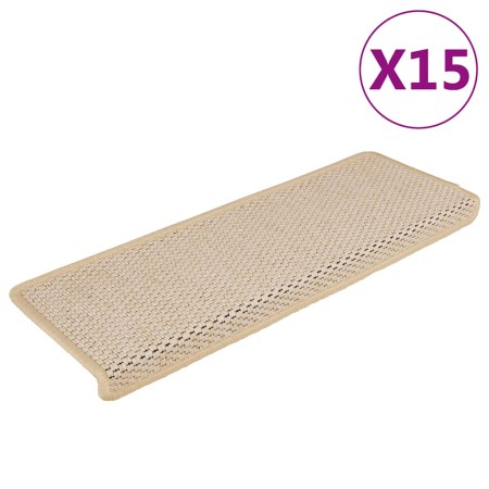 Alfombrilla autoadhesiva escalera sisal 15 uds crema 65x21x4 cm von , Treppenmatten - Ref: Foro24-326893, Preis: 123,75 €, Ra...