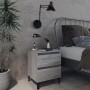 Mesitas de noche 2 uds patas de metal gris Sonoma 40x35x50 cm by , Nightstands - Ref: Foro24-813131, Price: 127,78 €, Discoun...