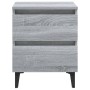 Mesitas de noche 2 uds patas de metal gris Sonoma 40x35x50 cm by , Nightstands - Ref: Foro24-813131, Price: 127,78 €, Discoun...