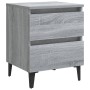 Mesitas de noche 2 uds patas de metal gris Sonoma 40x35x50 cm by , Nightstands - Ref: Foro24-813131, Price: 127,78 €, Discoun...