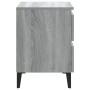 Mesitas de noche 2 uds patas de metal gris Sonoma 40x35x50 cm by , Nightstands - Ref: Foro24-813131, Price: 127,78 €, Discoun...