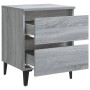 Mesitas de noche 2 uds patas de metal gris Sonoma 40x35x50 cm by , Nightstands - Ref: Foro24-813131, Price: 127,78 €, Discoun...