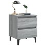 Mesitas de noche 2 uds patas de metal gris Sonoma 40x35x50 cm by , Nightstands - Ref: Foro24-813131, Price: 127,78 €, Discoun...
