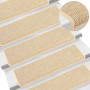 Alfombrilla autoadhesiva escalera sisal 15 uds beige 65x21x4 cm by , Stair mats - Ref: Foro24-326909, Price: 136,06 €, Discou...