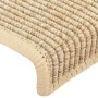 Alfombrilla autoadhesiva escalera sisal 15 uds beige 65x21x4 cm by , Stair mats - Ref: Foro24-326909, Price: 136,06 €, Discou...