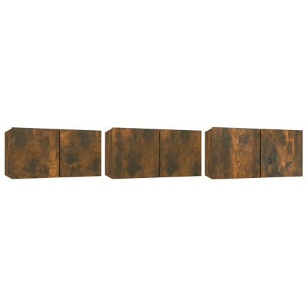 Muebles para TV colgantes 3 uds roble ahumado 60x30x30 cm | Foro24.es | Tu tienda online para hogar, jardín y más Foro24.es